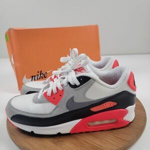 2008 Nike Air Max 90 White Infrared Cement Grey Black 333806-101 Men US 8 size